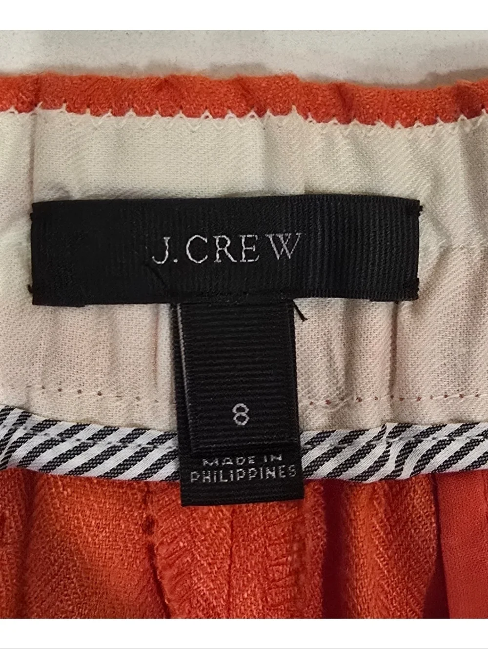J. Crew Red 100% Linen Shorts Size 8 Tailored Flat Front Casual Summer Shorts
